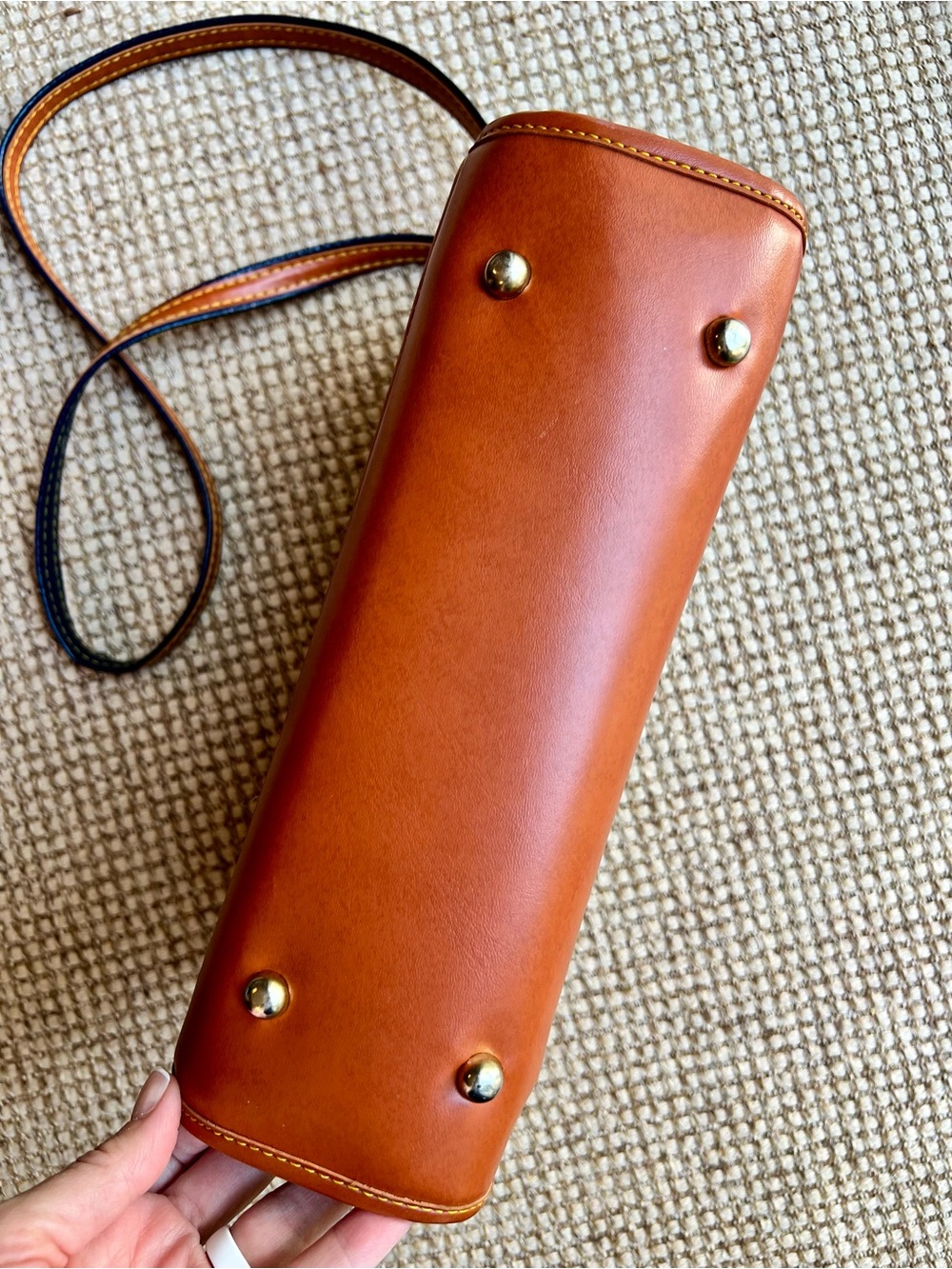🦆Dooney & Bourke Vintage Navy Pebbled Leather Organizer Crossbody Wallet Bag - Picture 4 of 11